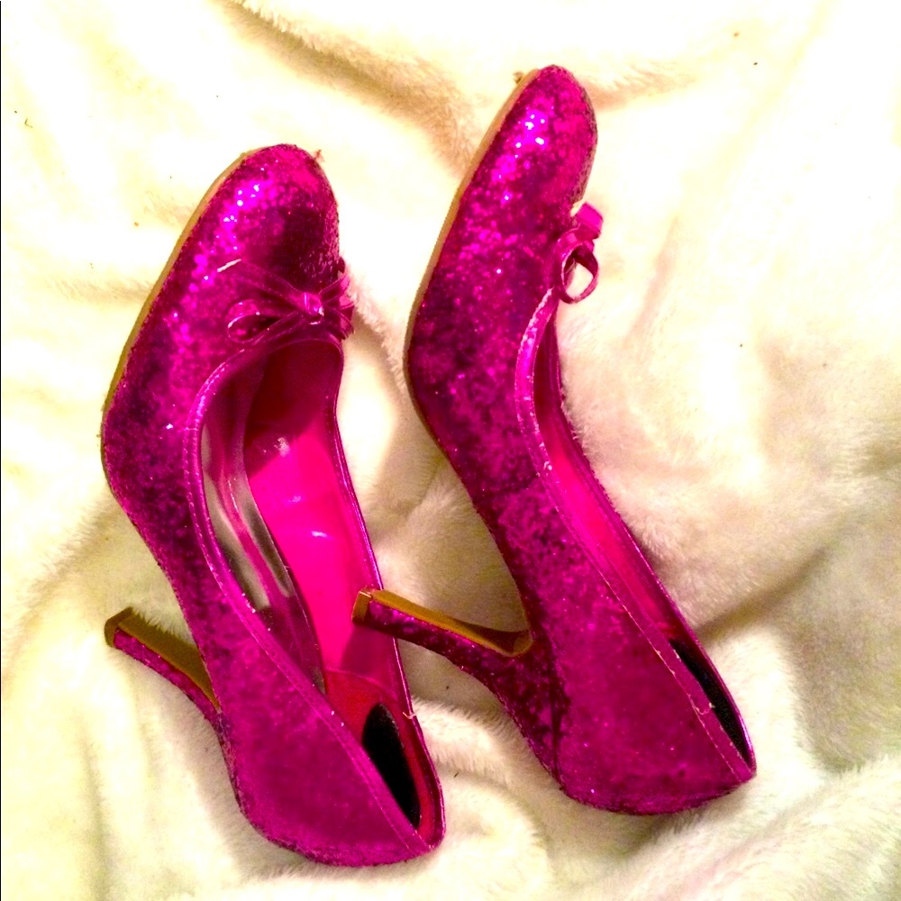 FUSCIA SPARKLY PARTY SHOES BY 👠DIVA LOUNGE👠 - Picture 3 of 4
